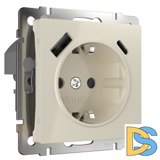 Розетка с быстрой зарядкой USB Type A+С слоновая кость W1171703