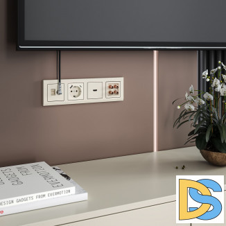 Розетка с быстрой зарядкой USB Type A+С слоновая кость W1171703