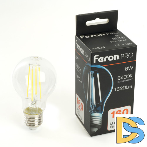 Светодиодная лампа Feron LB-1108 E27 8W 6400K 48894