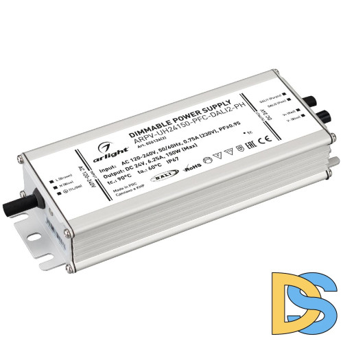 Блок питания Arlight ARPV-UH24150-PFC-DALI2-PH (24V, 6.3A, 150W, IP67) 026126(2)