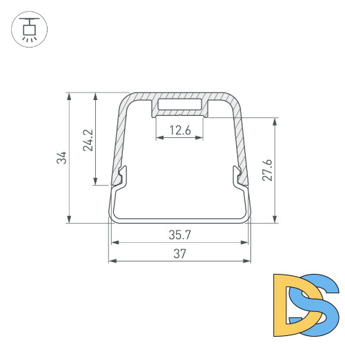 Профиль с экраном Arlight LINE-D-3734-2000 TETRA OLIVE GREY+OPAL 055098