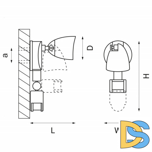 Уличный настенный светодиодный светильник Lightstar Diva 374347
