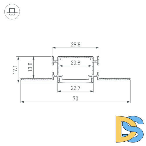 Профиль Arlight FANTOM-BENT-W23-SIDE-2000 ANOD 040331(1)