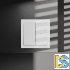 Выключатель встраиваемый VOLTUM S70 для жалюзи 10А, (белый матовый)