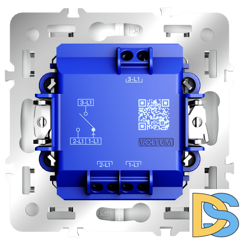 Выключатель встраиваемый VOLTUM S70 для жалюзи 10А, (белый матовый)