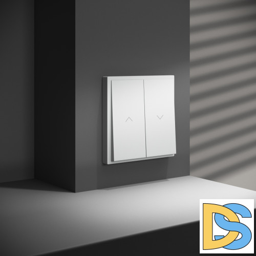 Выключатель встраиваемый VOLTUM S70 для жалюзи 10А, (белый матовый)