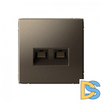Розетка двойная компьютерная RJ45+RJ45, кат.6А, Schneider Electric Art Gallery, цвет Мокко, GAL000688