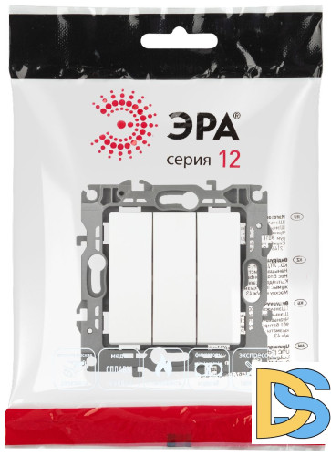 Выключатель трехклавишный Эра 12-1107-01М Б0065680