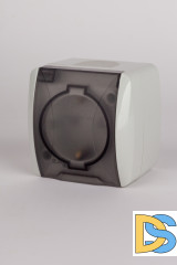 Розетка с крышкой и заземлением ELBI Eva 554-011500-218