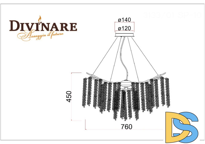 Подвесная люстра Divinare Salice 3133/01 SP-10
