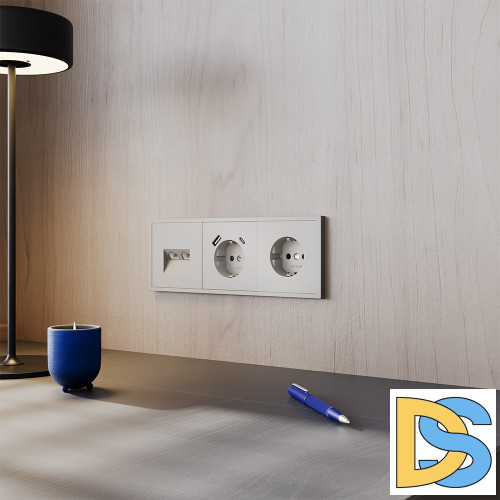 Рамка пластиковая VOLTUM S70 на 3 поста, (кашемир)