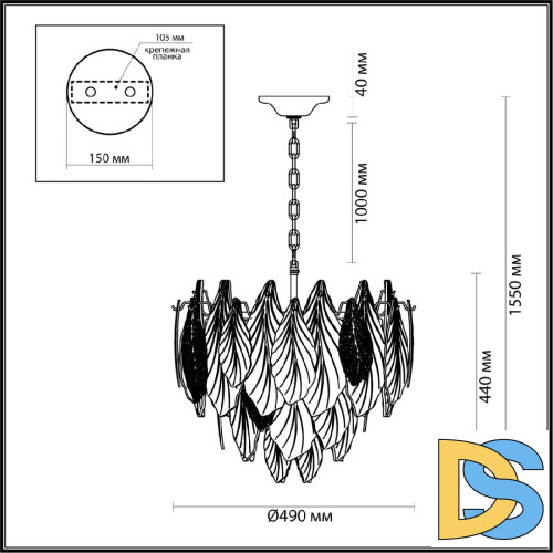 Подвесная люстра Odeon Light Lace 5052/8