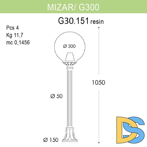 Уличный светильник Fumagalli Mizar.R/G300 G30.151.000.BYE27