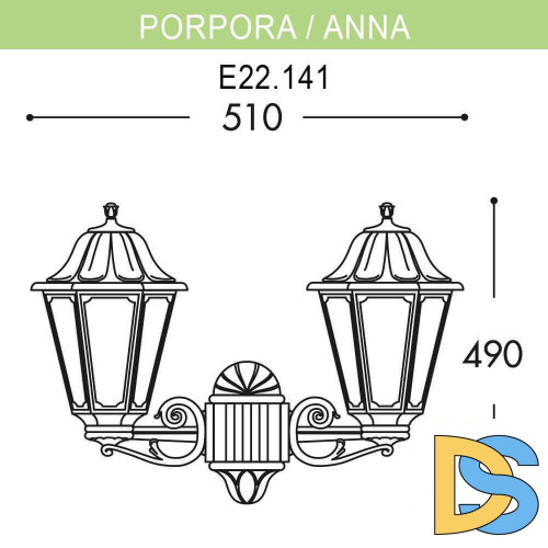 Уличный настенный светильник Fumagalli Porpora/Anna E22.141.000.WYF1R