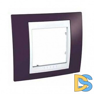 Рамка 1-ая (одинарная), Гранат/Белый, серия Unica, Schneider Electric