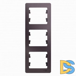 Рамка 3-ая (тройная) вертикальная, Сиреневый туман, серия Glossa, Schneider Electric