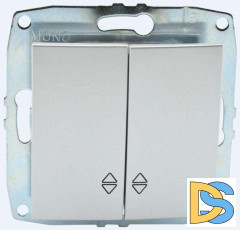 Выключатель двухклавишный проходной Mono Electric Despina-Larissa 10А 250В серебро 500-002123-111