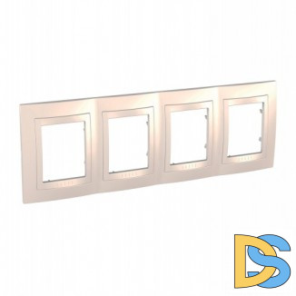 Рамка 4-ая (четверная), Бежевый, серия Unica, Schneider Electric