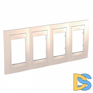 Рамка 4-ая (четверная), Бежевый, серия Unica, Schneider Electric