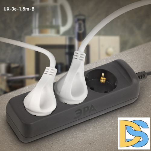 Удлинитель электрический Эра UX-3e-1,5m-B Б0057721