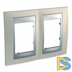 Рамка 2-ая (двойная), Опал/Алюминий (металл), серия UNICA TOP/CLASS, Schneider Electric