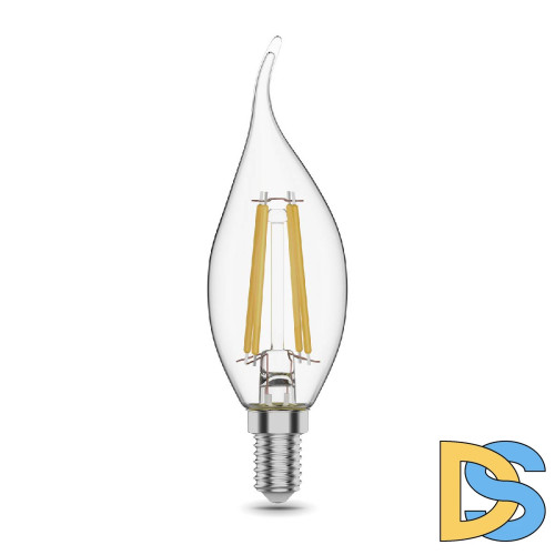 Лампа светодиодная филаментная Gauss E14 11W 4100К прозрачная 104801211