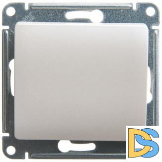 Выключатель 1-клавишный; кнопочный, Перламутр, серия Glossa, Schneider Electric