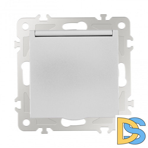 Розетка с заземлением, шторками и защитной крышкой Arte Milano 206.41-1.silver