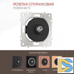 Розетка спутниковая SAT TV Arte Milano 202.42-1.black