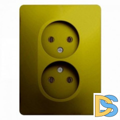 Розетка 2-ая электрическая без заземления, Фисташковый, серия Glossa, Schneider Electric