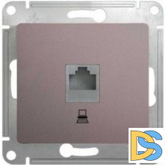 Розетка компьютерная 1-ая кат.5е, RJ-45 (интернет), Платина, серия Glossa, Schneider Electric