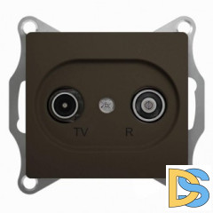 Розетка телевизионная проходная ТV-FМ, Шоколад, серия Glossa, Schneider Electric