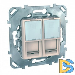 Розетка компьютерная 2-ая кат.5е, RJ-45 (интернет), Бежевый, серия Unica, Schneider Electric