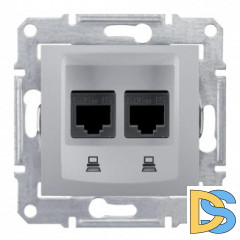 Розетка компьютерная 2-ая кат.6, RJ-45 (интернет), Алюминий, серия Sedna, Schneider Electric