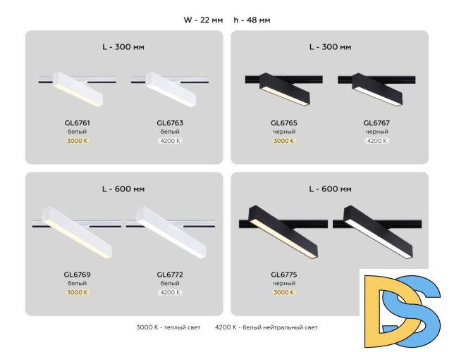 Трековый однофазный светильник Ambrella Light Track System GL6777