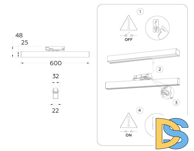 Трековый однофазный светильник Ambrella Light Track System GL6777