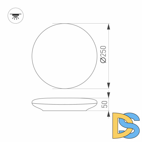 Потолочный светодиодный светильник Arlight CL-Frisbee-Motion-R250-12W Warm3000 030161