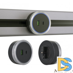 Трековая розетка Arte Milano Am-track-sockets 380066TS LED/USB-Type-C Grey