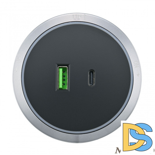 Трековая розетка Arte Milano Am-track-sockets 380066TS LED/USB-Type-C Grey