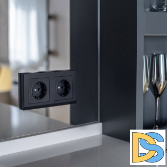 Рамка на 2 поста (черный) W0021808