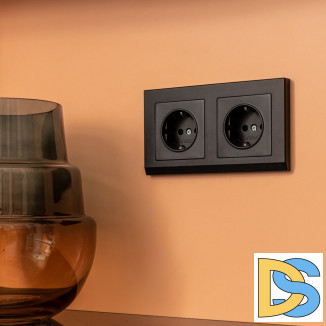 Рамка на 2 поста (черный) W0021808