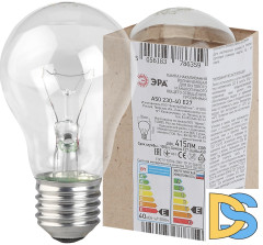 Лампа накаливания Эра E27 40W A50 40-230-Е27 (гофра) Б0039117