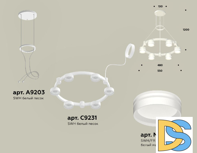 Подвесная люстра Ambrella Light Traditional (A9203, C9231, N8477) XR92031203
