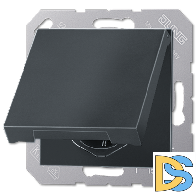 Розетка 2K+З с крышкой Jung EP1420KLAN