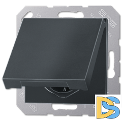 Розетка 2K+З с крышкой Jung EP1420KLAN