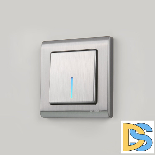 Выключатель одноклавишный Werkel проходной с подсветкой (глянцевый никель) W1112102