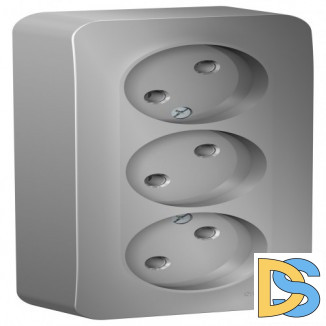 Розетка 3-я б/з без шторок 16А, 250В, изолир пластина Schneider Blanca Алюминий