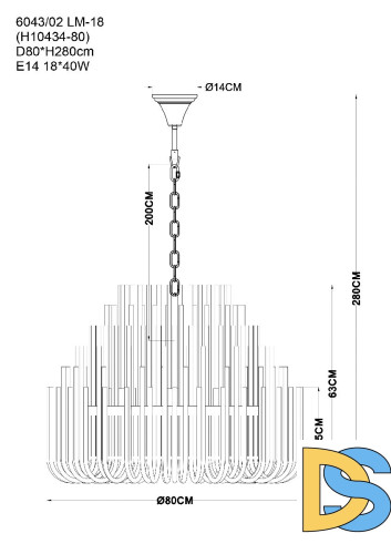Подвесная люстра Divinare Bianca 6043/02 LM-18