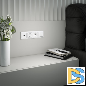 Розетка с быстрой зарядкой USB Type A+С белая W1171701