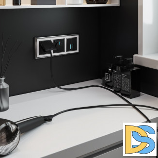 Умный сенсорный выключатель двухклавишный (черный матовый) W4520608